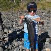Colton proudly holding up his catch of the day 2011. ... And yes, his glasses are on upside down:-)